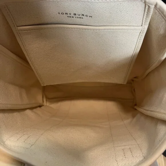 NEW WITH TAGS AUTHENTIC TORY BURCH CANVAS TOTE BAG - Picture 7 of 10